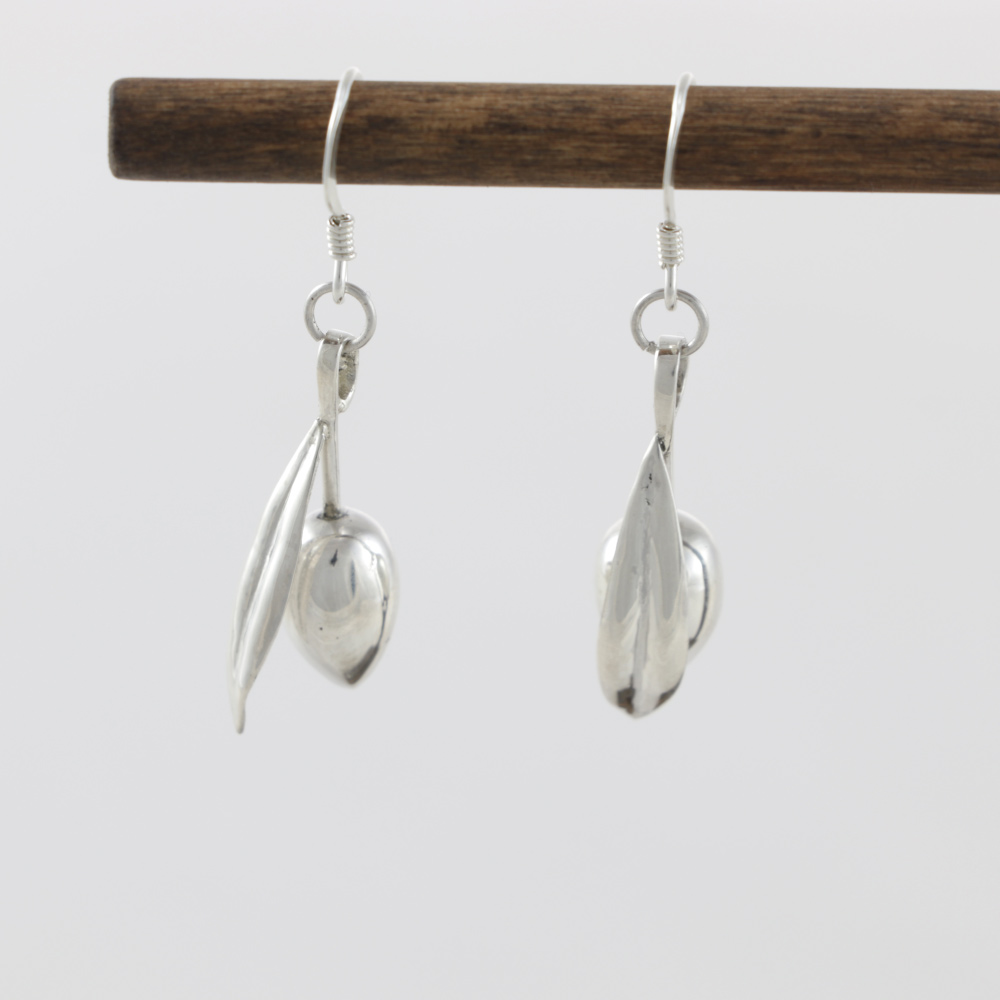 Pendientes aceituna plata | HD Joyeros